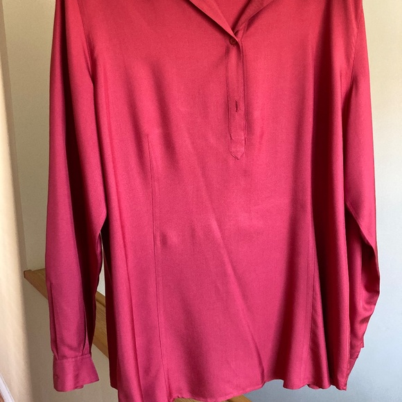 VINTAGE MARINA RINALDI VOYAGE BLOUSE 27 RED PRE OWNED - Picture 4 of 11